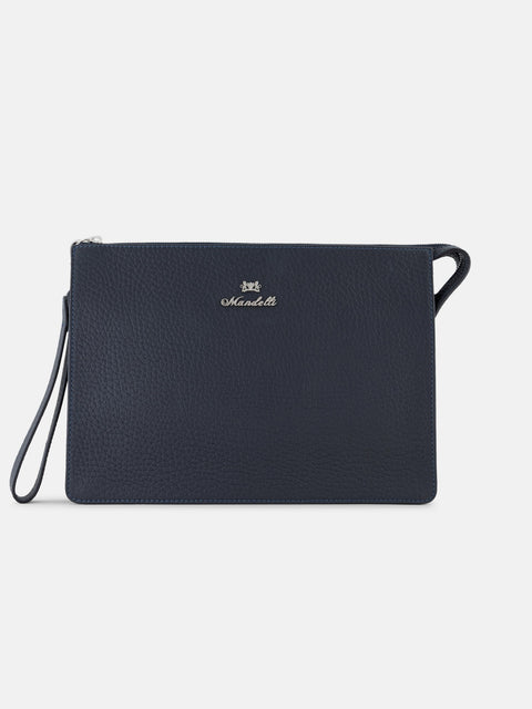 Mandelli Calf Leather Pochette — Navy