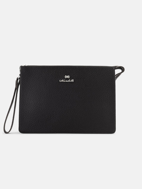 Mandelli Calf Leather Pochette — Black