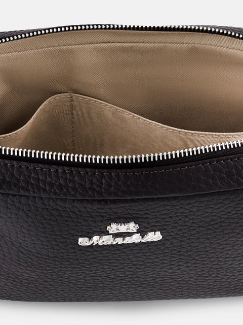 Calf Leather Wristlet Clutch — Black