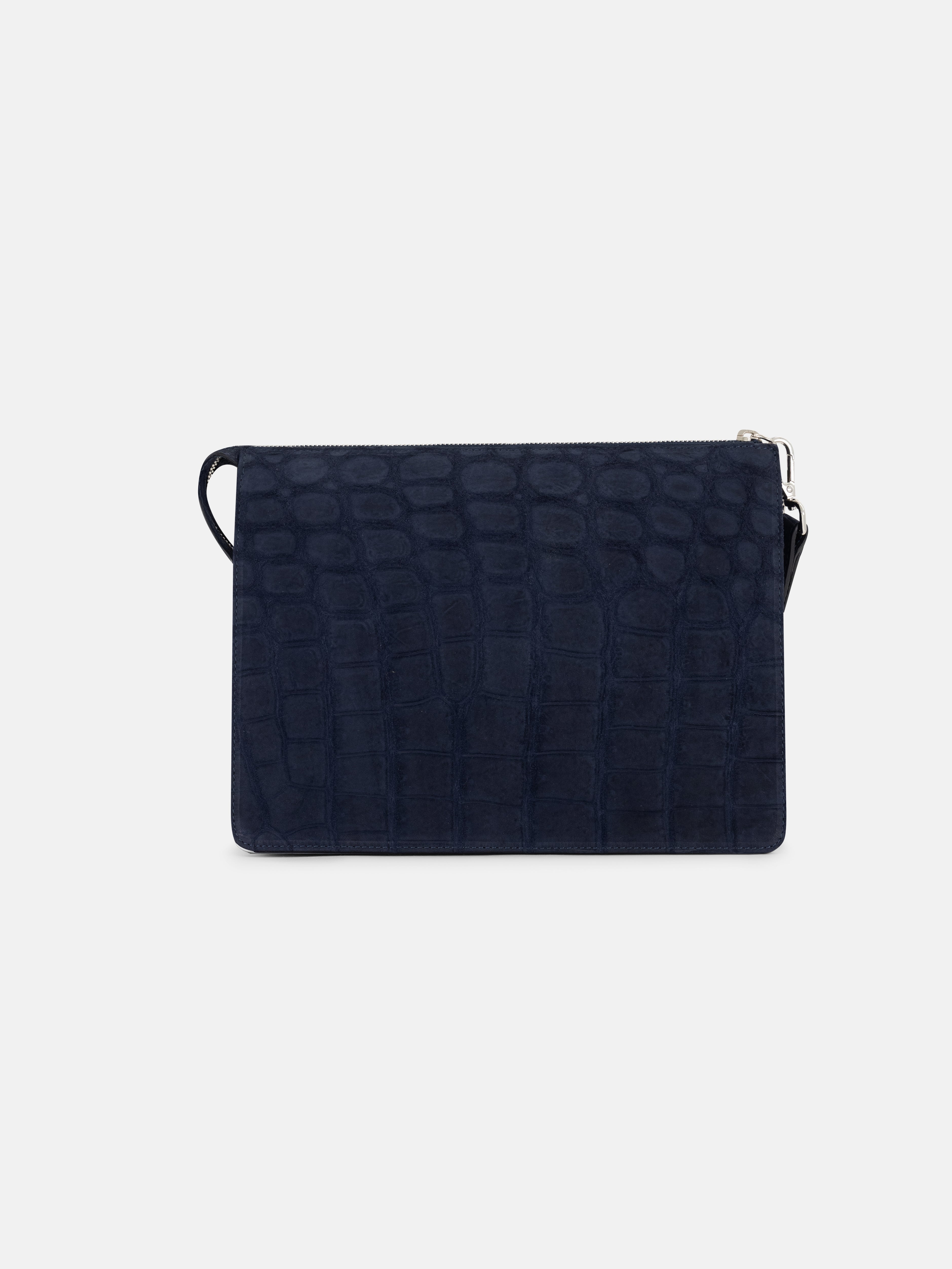 0CHAND Croco Clutch - Navy
