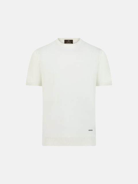 Noble Yarn Knitted Polo – White