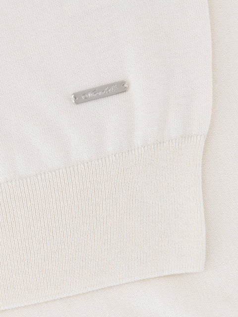 Noble Yarn Knitted Polo – White