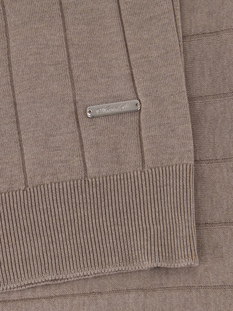 Linea Zip Silk Polo – Beige