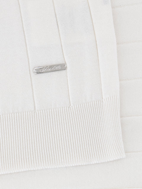 Linea Zip Polo Silk Polo – White