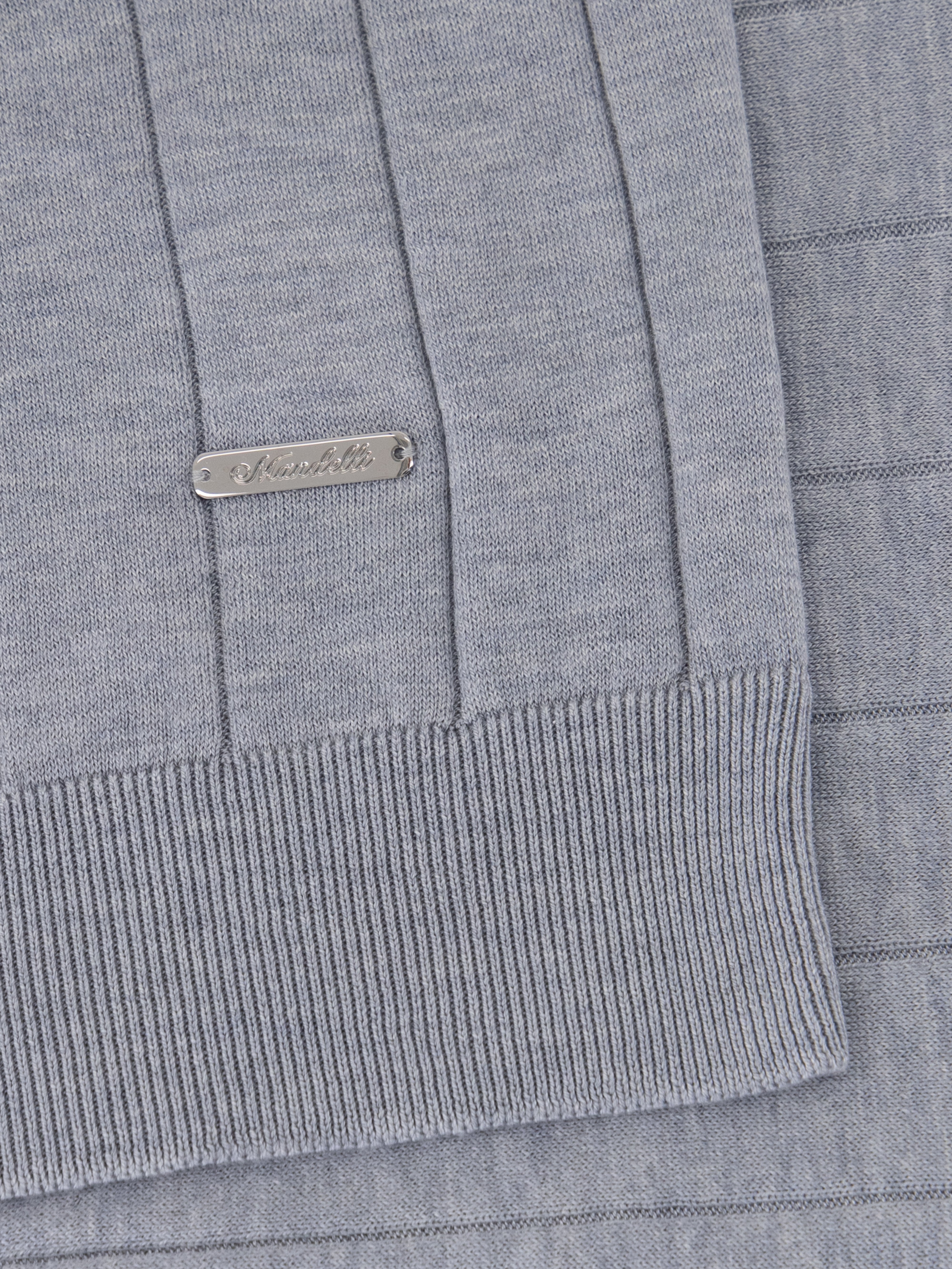 Linea Zip Silk Polo – Grigio Azzurro