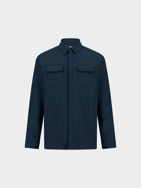 Technical Fabric Overshirt - Avio Blue