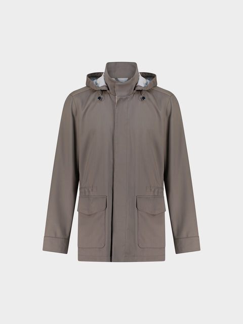 Wool 3/4 Jacket in Tortora