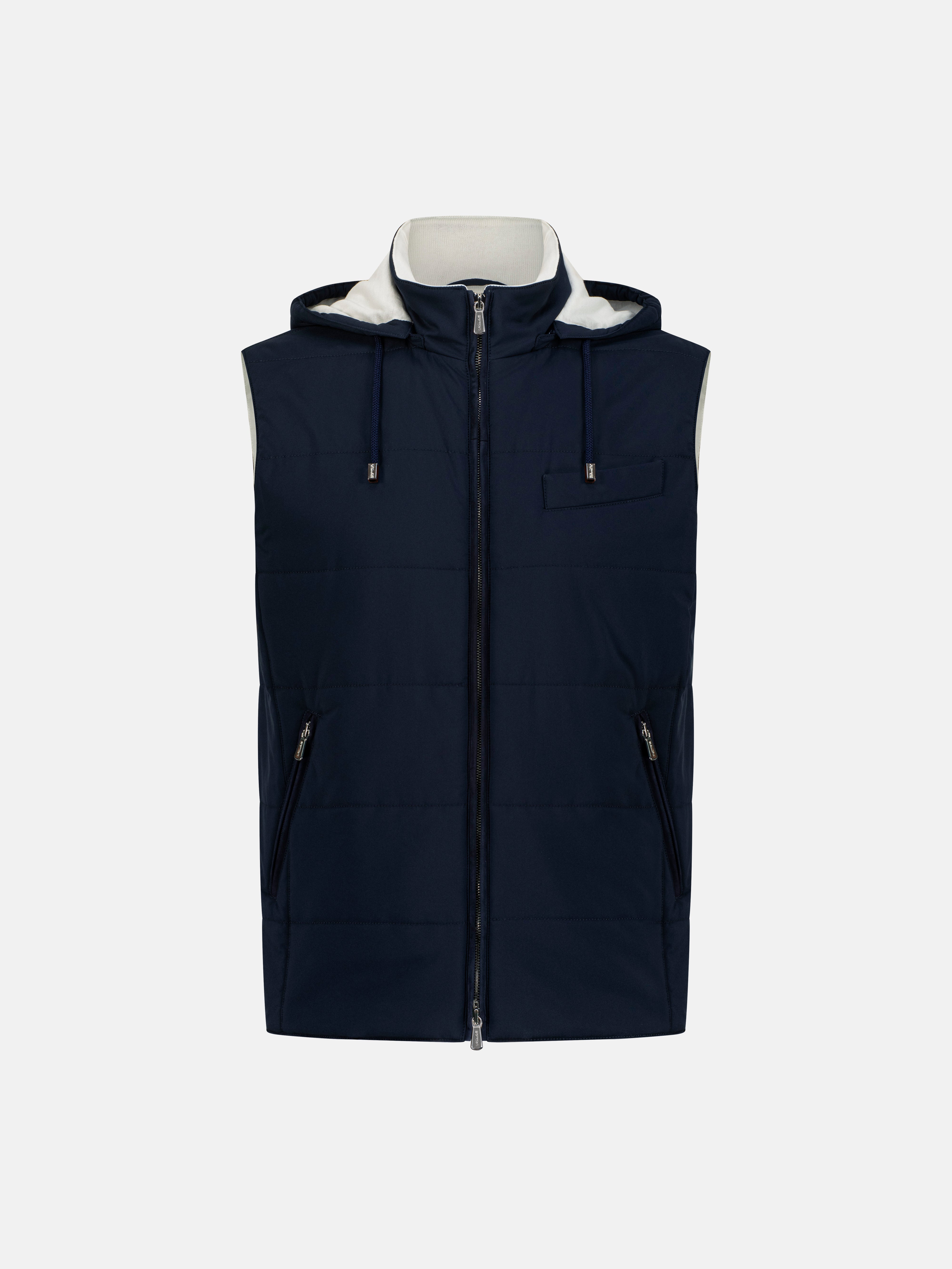 Nylon Hooded Vest - Navy