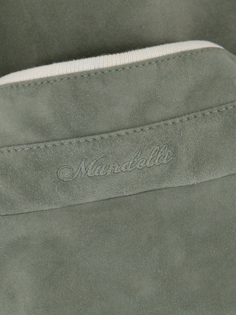 Suede Zip Vest – Verde Salvia