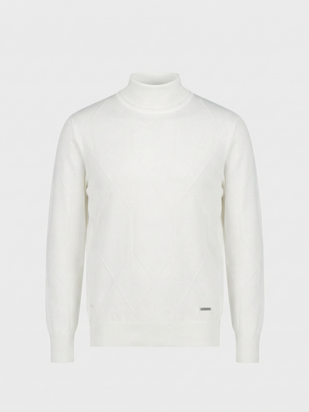 Knitted High-Neck Sweater in Pure Wool – Bianco