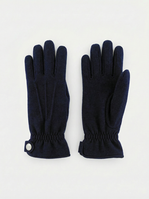 Wool & Cashmere Gloves – Navy Blue