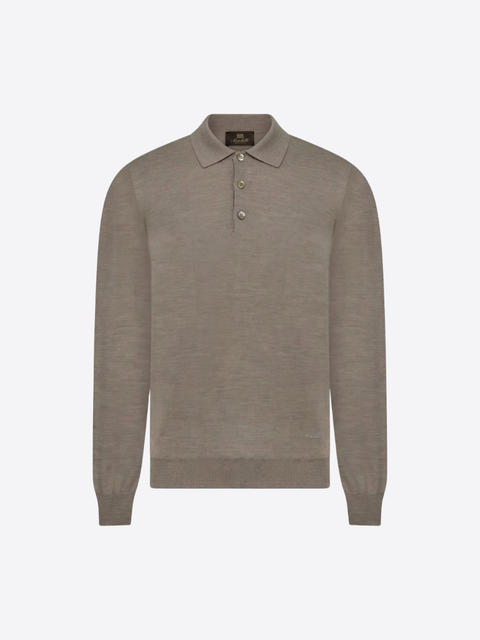 Pure Wool Knitted Polo – Beige