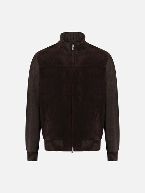 Capra Suede Blouson – Deep Brown