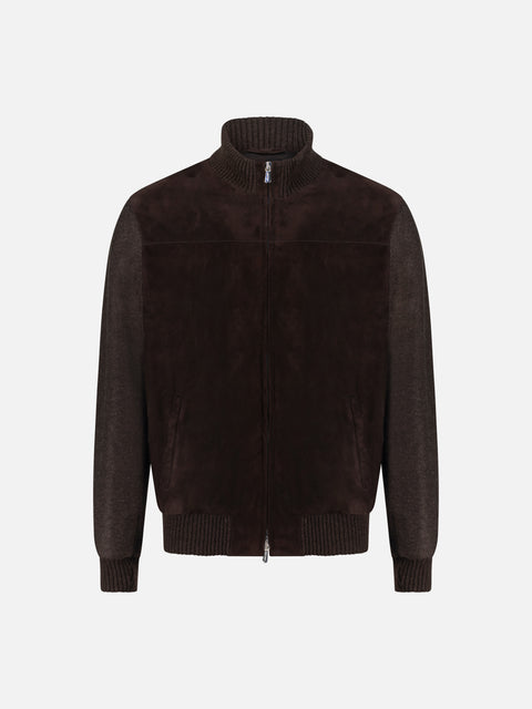 Baby Suede Blouson — Dark Brown