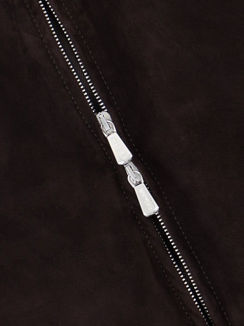 Capra Suede Blouson – Deep Brown