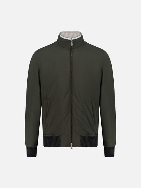 Nylon & Cashmere Bomber - Fir Green