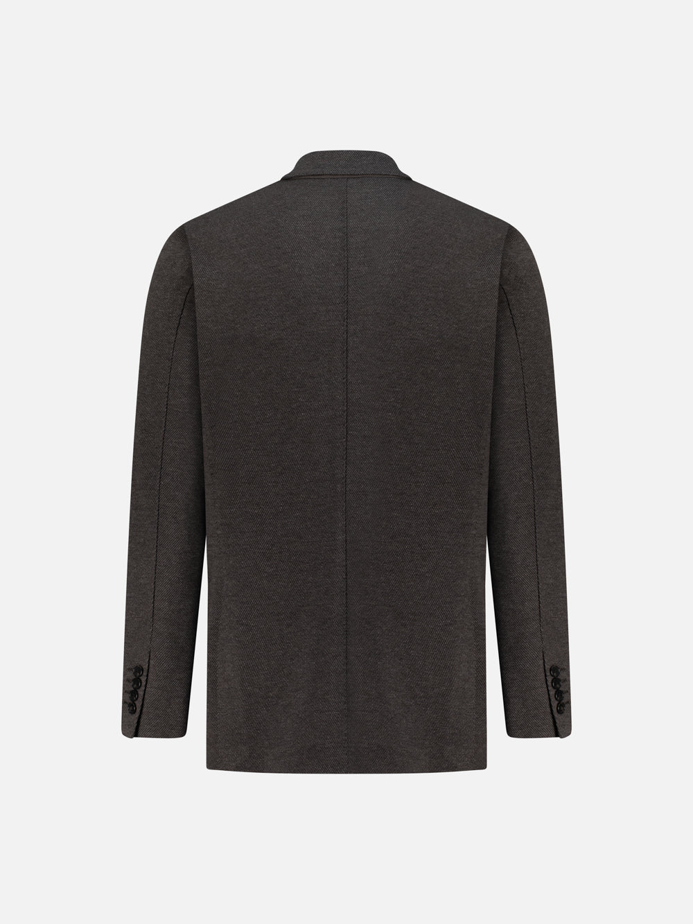 Wool & Cotton Jersey Blazer – Dark Brown