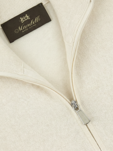 Knitted High-Neck Sweater in Virgin Wool – Ivory