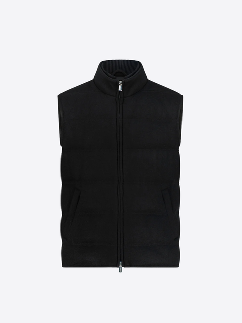 Cashmere Quilted Vest – Black