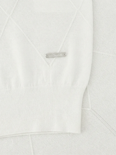 Knitted High-Neck Sweater in Pure Wool – Ivory