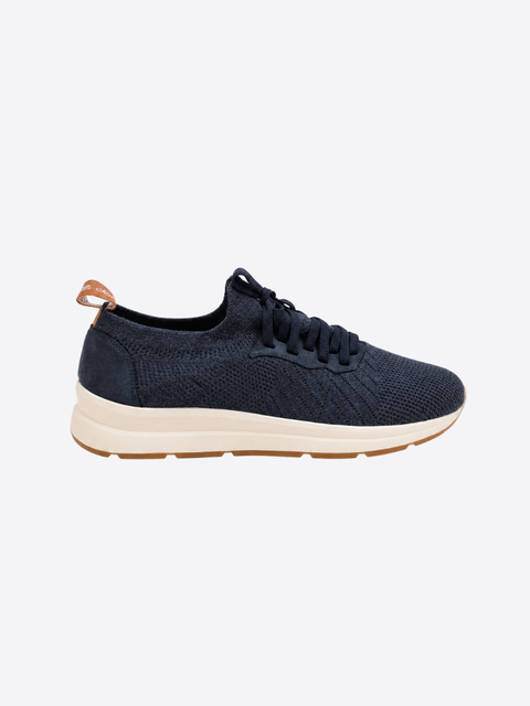 Cotton Blend Knit Sneakers – Avio Blue