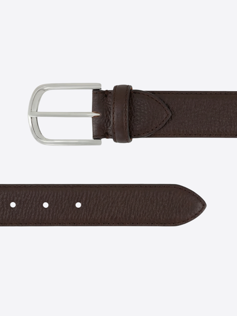 Grained Leather Belt – Dark Brown