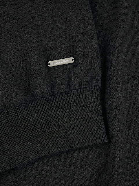 Wool & Cashmere Roundneck Sweater – Black