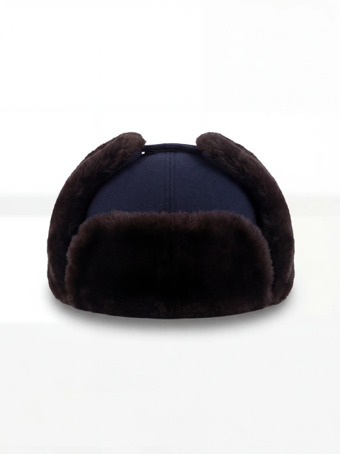 Cashmere & Mink Cap- Navy Blue