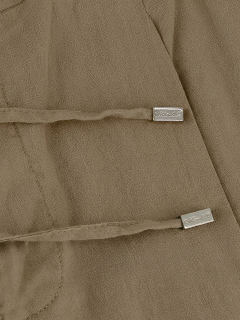 Linen & Cotton Drawstring Trousers in Mink