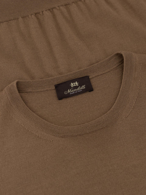 Mandelli Virgin Wool Knitted T-Shirt — Honey, view 2