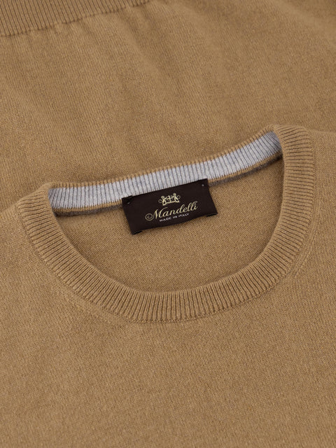 Mandelli Pure Cashmere Round-Neck Sweater — Rope, view 2