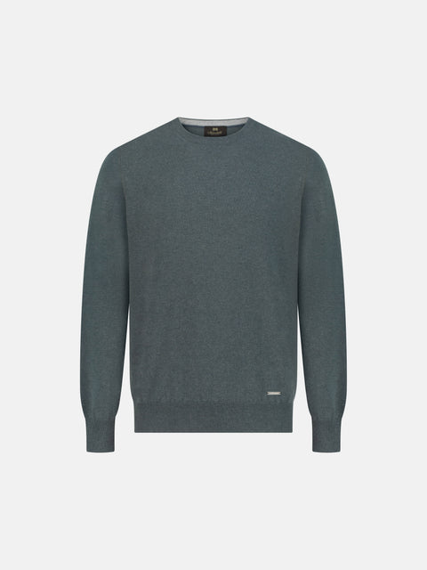 Mandelli Pure Cashmere Round-Neck Sweater — Dew