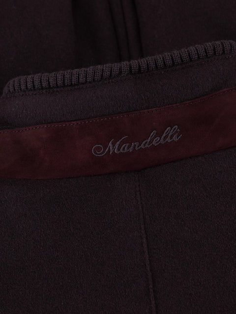Mandelli Pure Cashmere Bomber — Burgundy, view 2