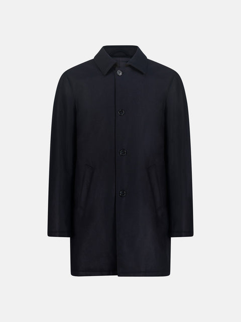Virgin Wool & Cashmere Overjacket — Navy