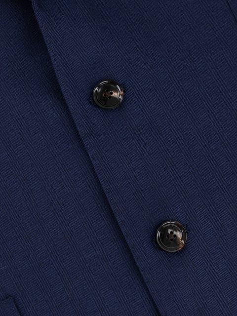 Wool, Silk & Linen Jacket in Blu