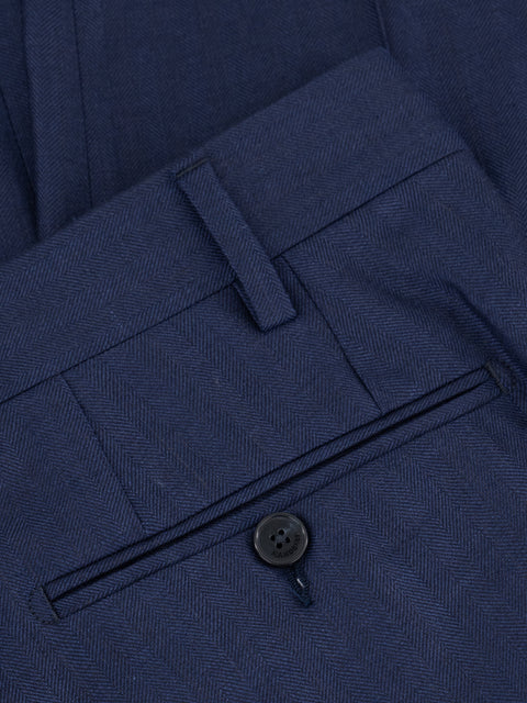 Virgin Wool Trousers in Blu Notte
