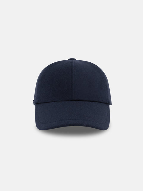 Cashmere Baseball Cap – Navy Blue