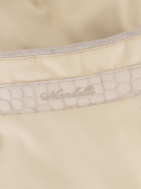 Vicuña Fabric Blouson with Crocodile Details – Biscuit
