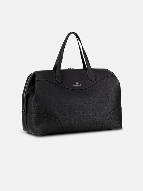 Mandelli GEORGE Calf Leather Weekend Bag — Black, view 2