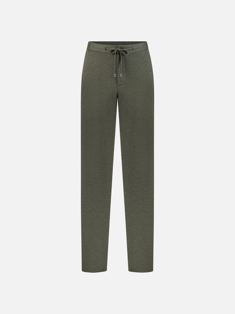 Wool & Cotton Drawstring Trousers – Military Green