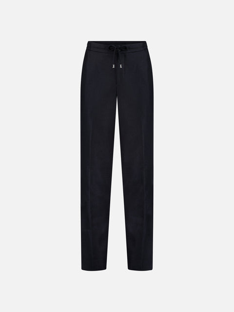 Wool & Cashmere Jogging Pants-Navy Blue