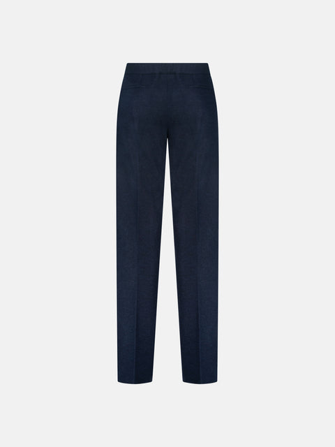 Mandelli Cashmere Blend Pleated Drawstring Trousers — Cobalt Blue, view 2