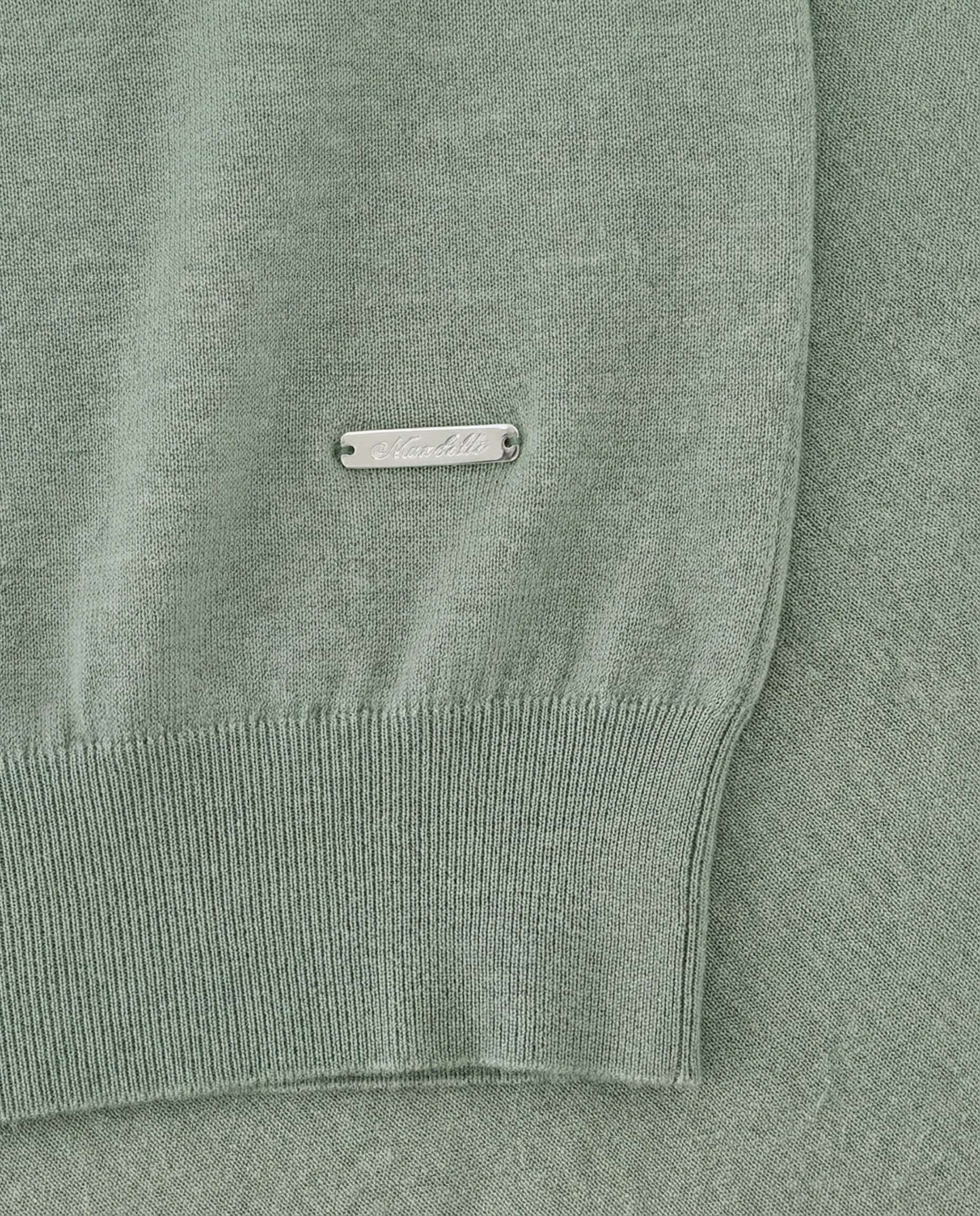 Knitted Round-Neck Sweater in Pure Wool – Verde