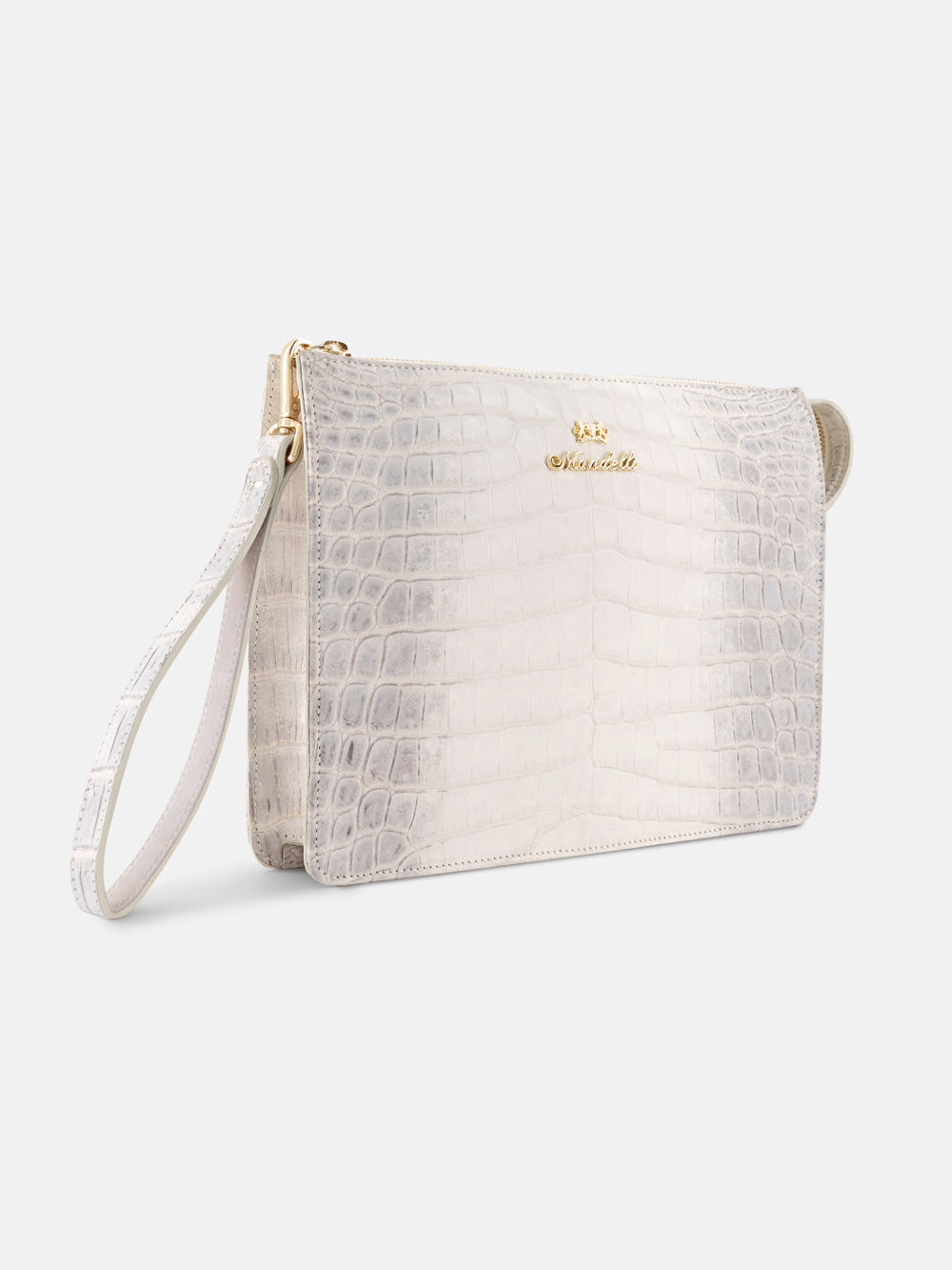 Himalayan Nubuck Crocodile Leather Document Holder – Bianco Latte