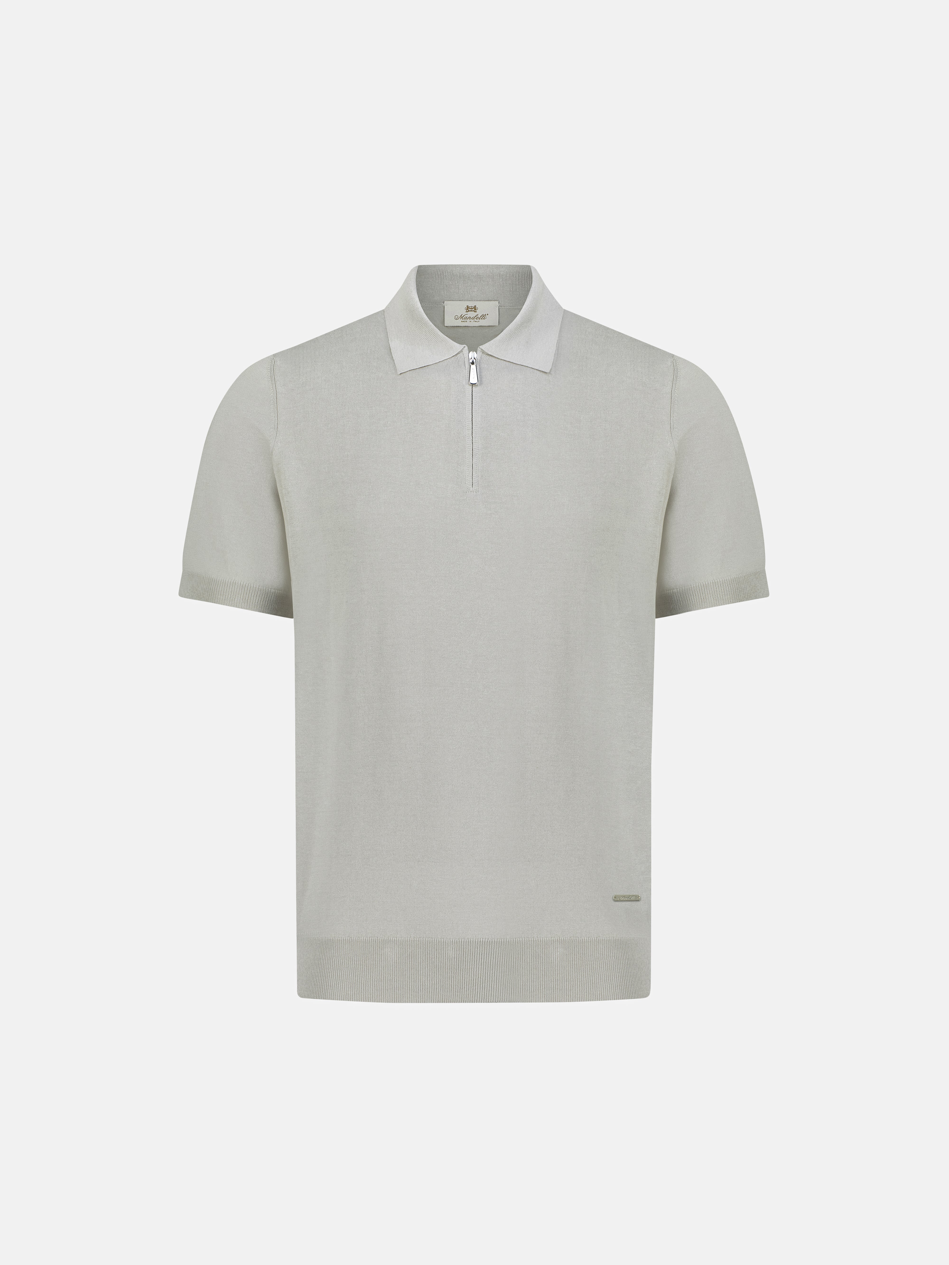 Silk & Cotton Knitted Polo with Zip – Perla