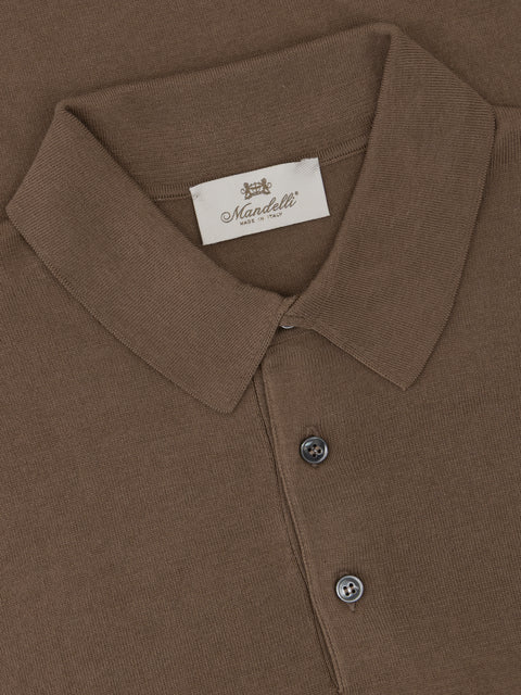 Silk & Cotton Knitted Polo with Buttons – Honey