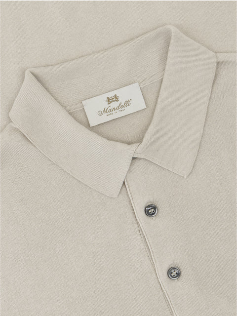Silk & Cotton Knitted Polo with Buttons – Sahara
