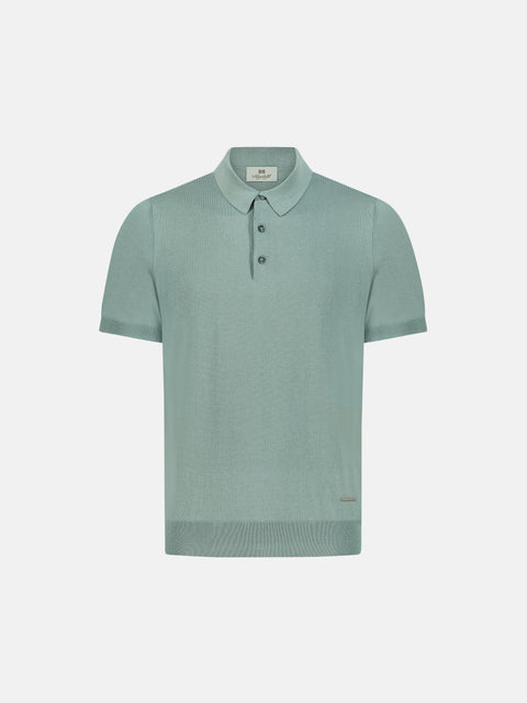 Silk & Cotton Knitted Polo with Buttons – Timo