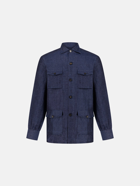 SAHARA Linen Shirt- Navy Blue