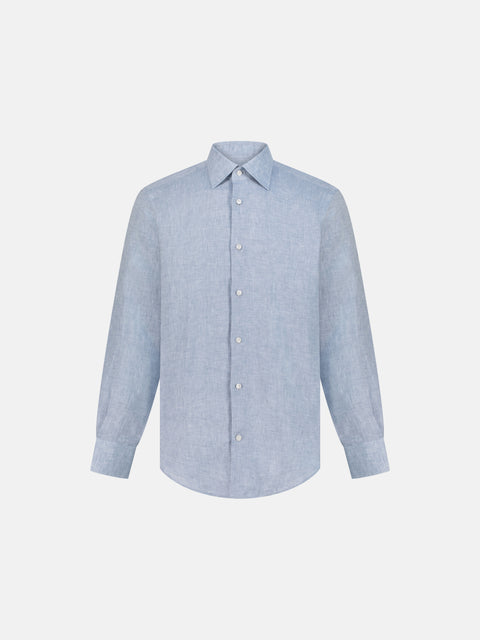 Tailor Linen Shirt- Blue Coal